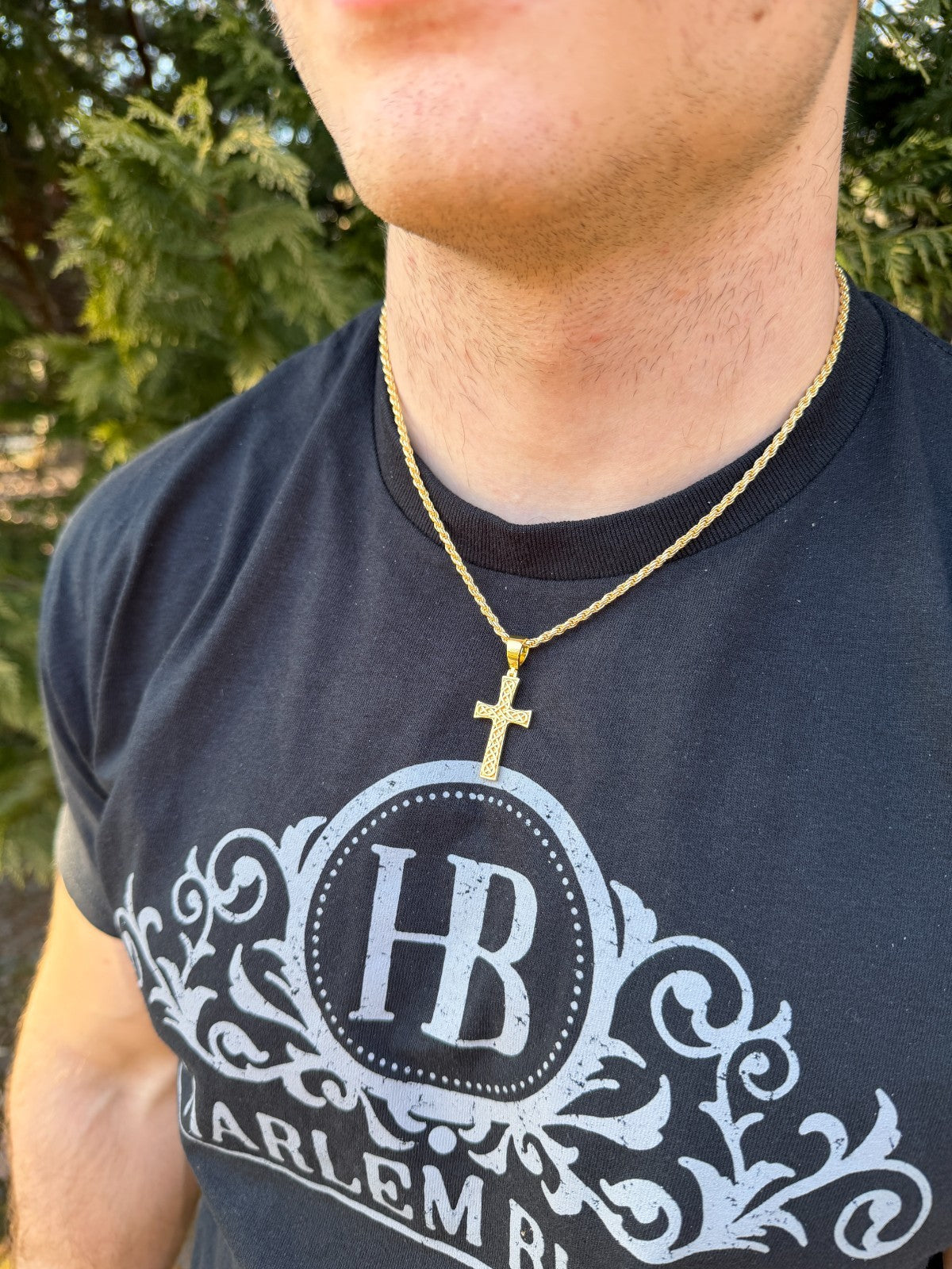 Viking Warrior Celtic Cross Pendant - 14k Gold Vermeil 925 Silver - Medium 1.75"