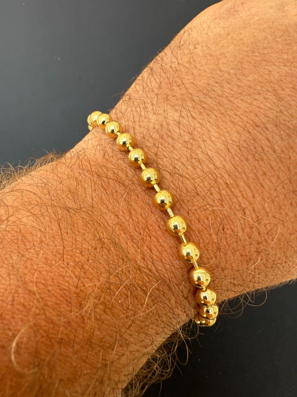 Ball Bead Bracelet - 14k Gold Vermeil 925 Sterling Silver - 8" - 5mm