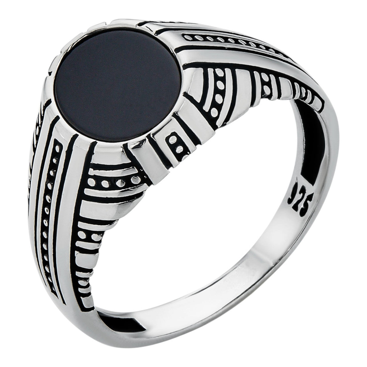navajo Onyx オニキスsilver 925 シルバー リング Navajo Tribe Ring - 925 Silver Oxidized - Genuine Black Onyx Stone
