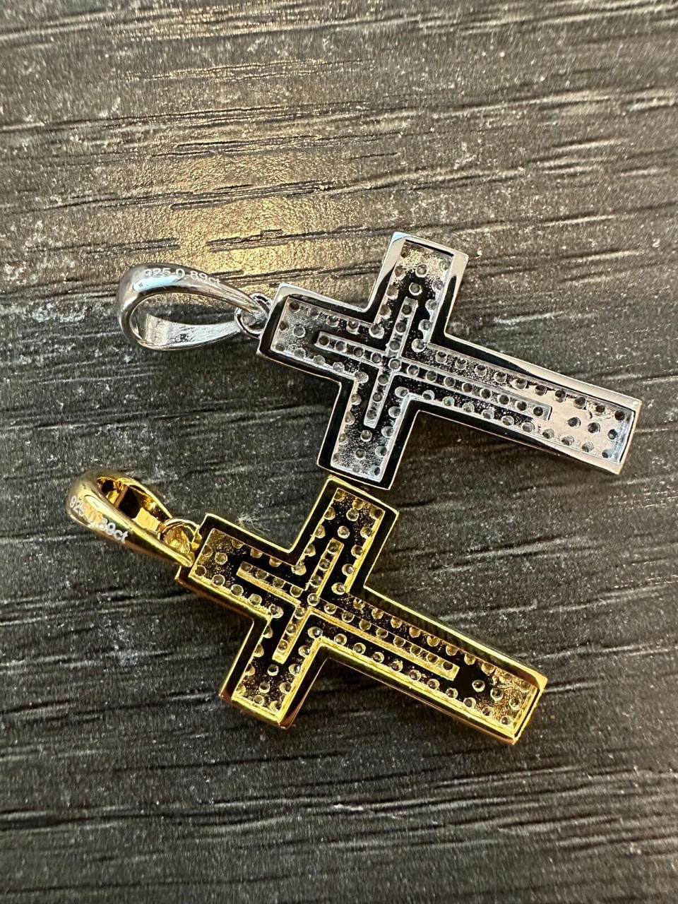 HarlemBling 0.89ct VVS Real Diamond Iced Cross Pendant Natural 925 Silver Necklace Pendant