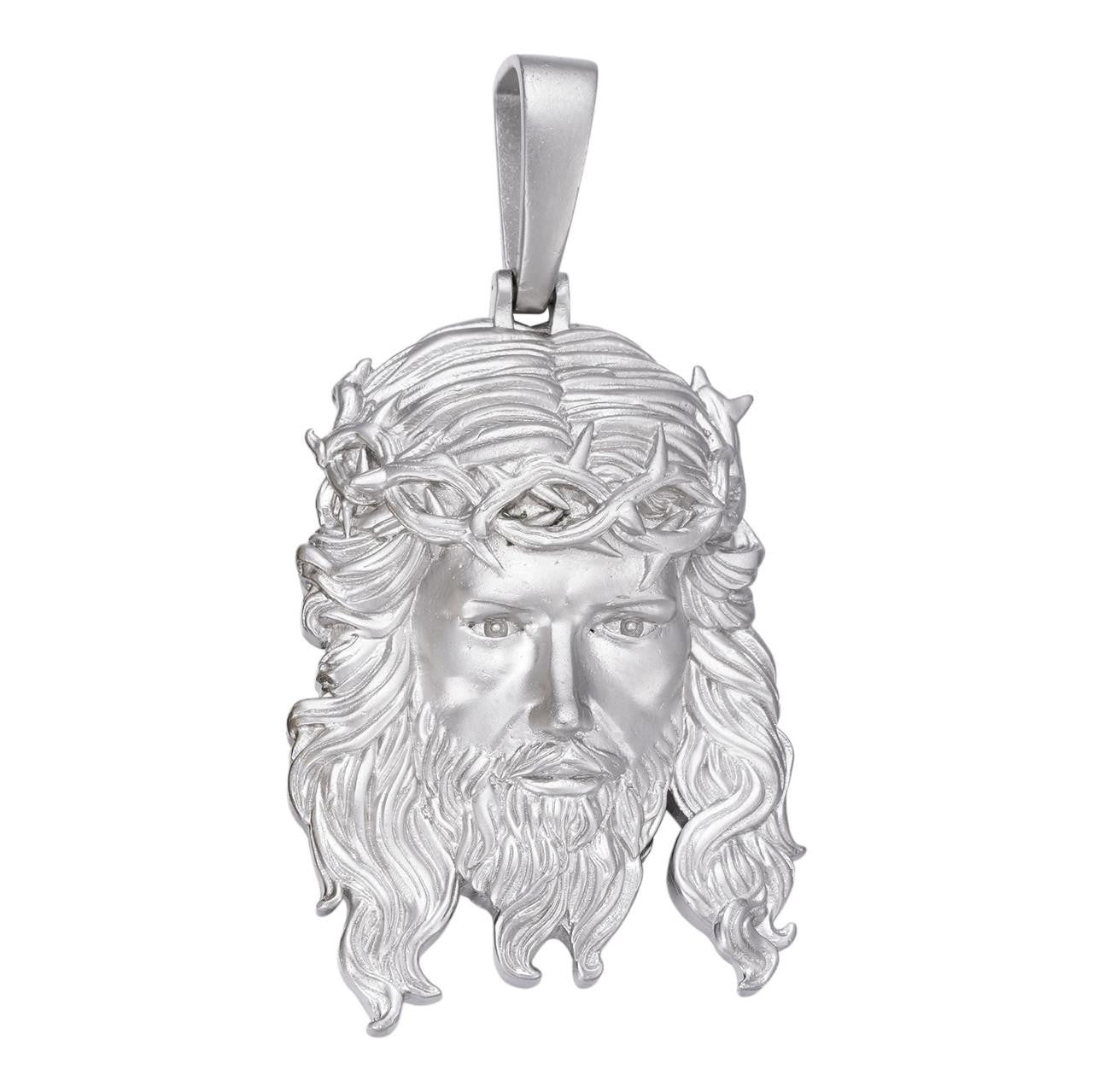 HEAVY SOLID Real 925 Sterling Silver Jesus Piece Iced Pendant