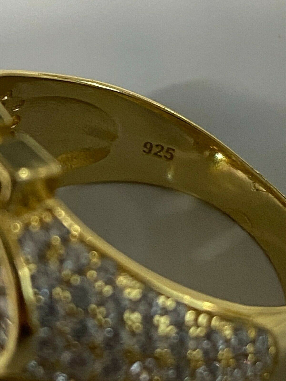 HarlemBling 14k Gold Real Solid 925 Sterling Silver Mens Hip Hop Dollar Sign dollar Pinky Ring