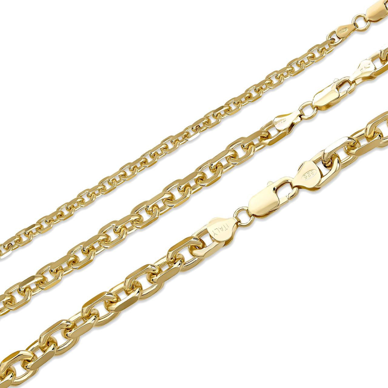 Anchor Cable Chain Necklace Or Bracelet - 14k Gold Vermeil 925