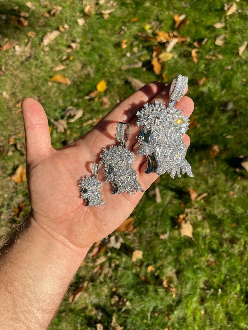 HarlemBling Baguette MOISSANITE Iced Hip Hop Jesus Pendant Iced Baguette Pass Diamond Tester