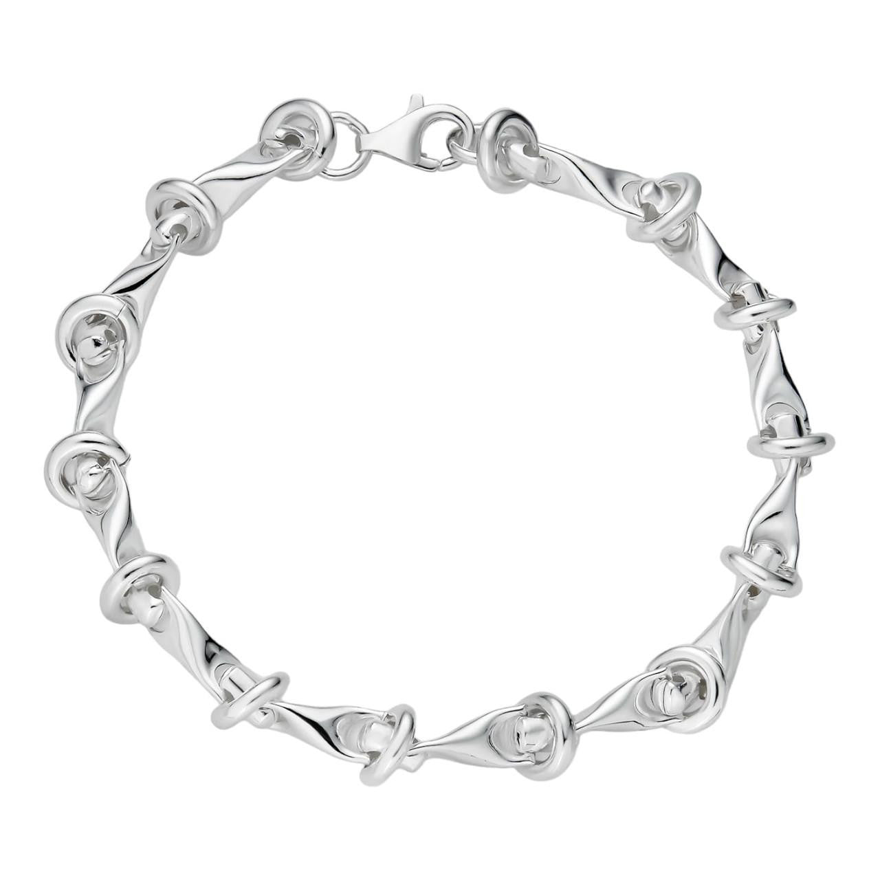 Real 925 Sterling Silver Mens Custom 8mm Barbed Wire Link Bracelet