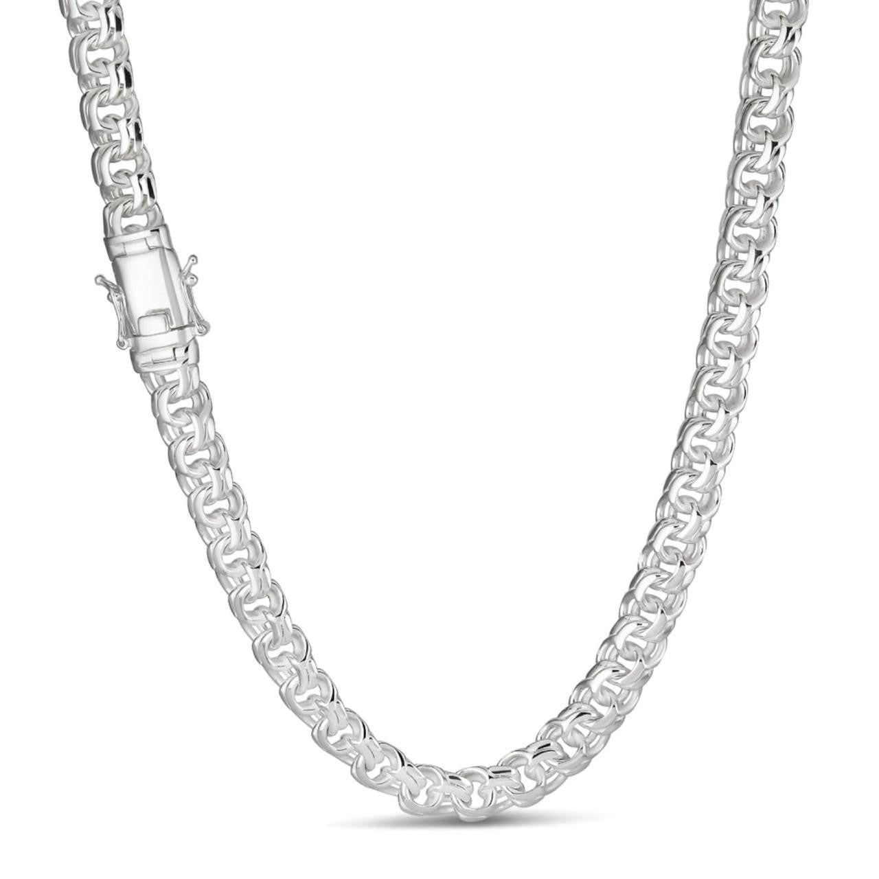 Real 925 Sterling Silver Handmade 9mm Cuban-Byzantine Chainmaille
