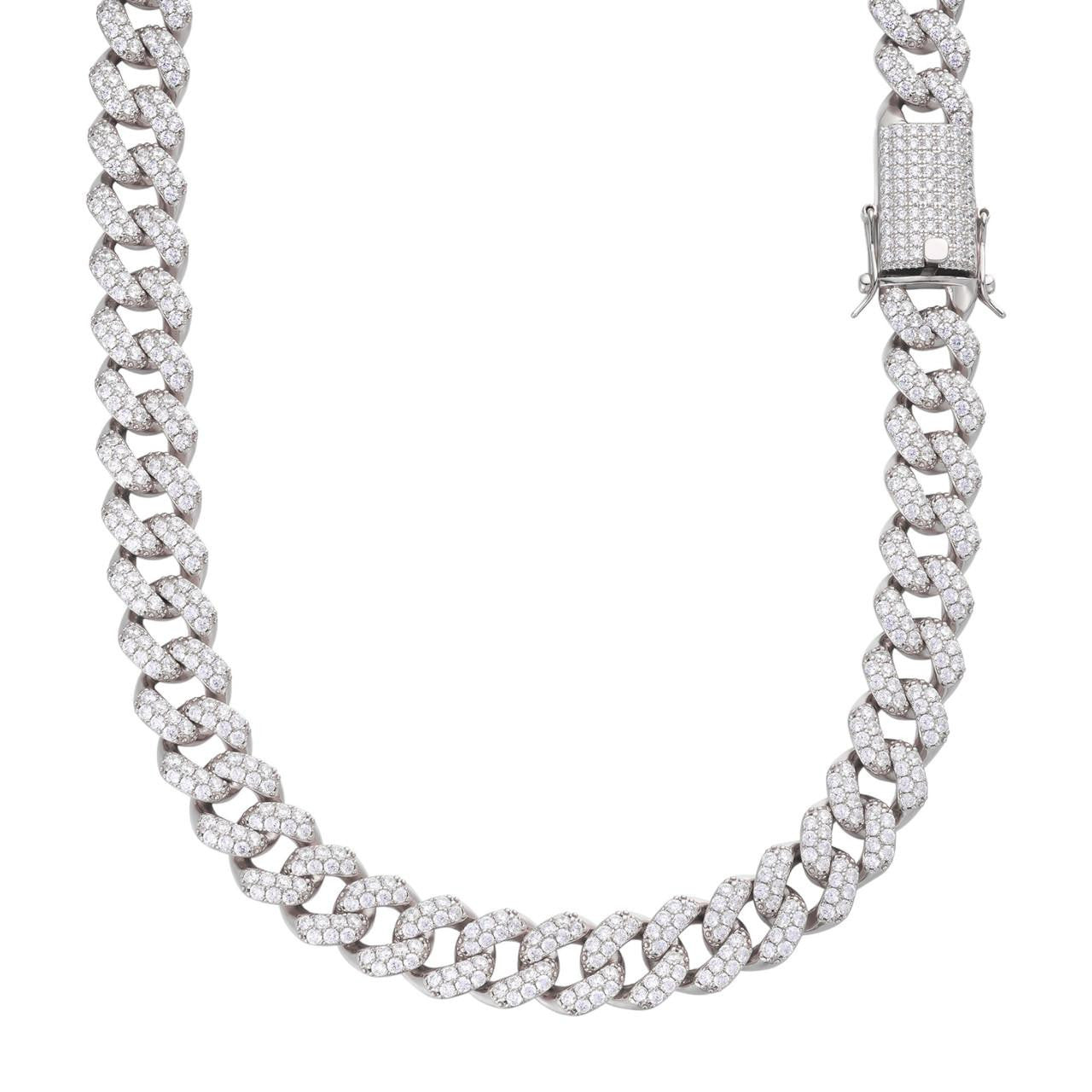 Real Miami Cuban Link Chain Iced Diamond Out Solid 925 Sterling