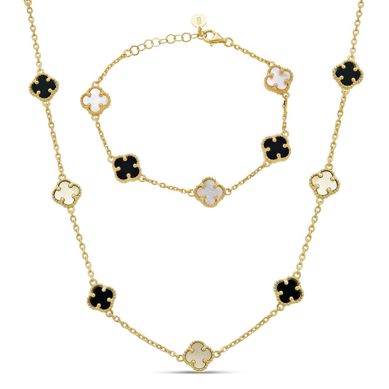 Real Clover Black Onyx & Mother Of Pearl 14-24