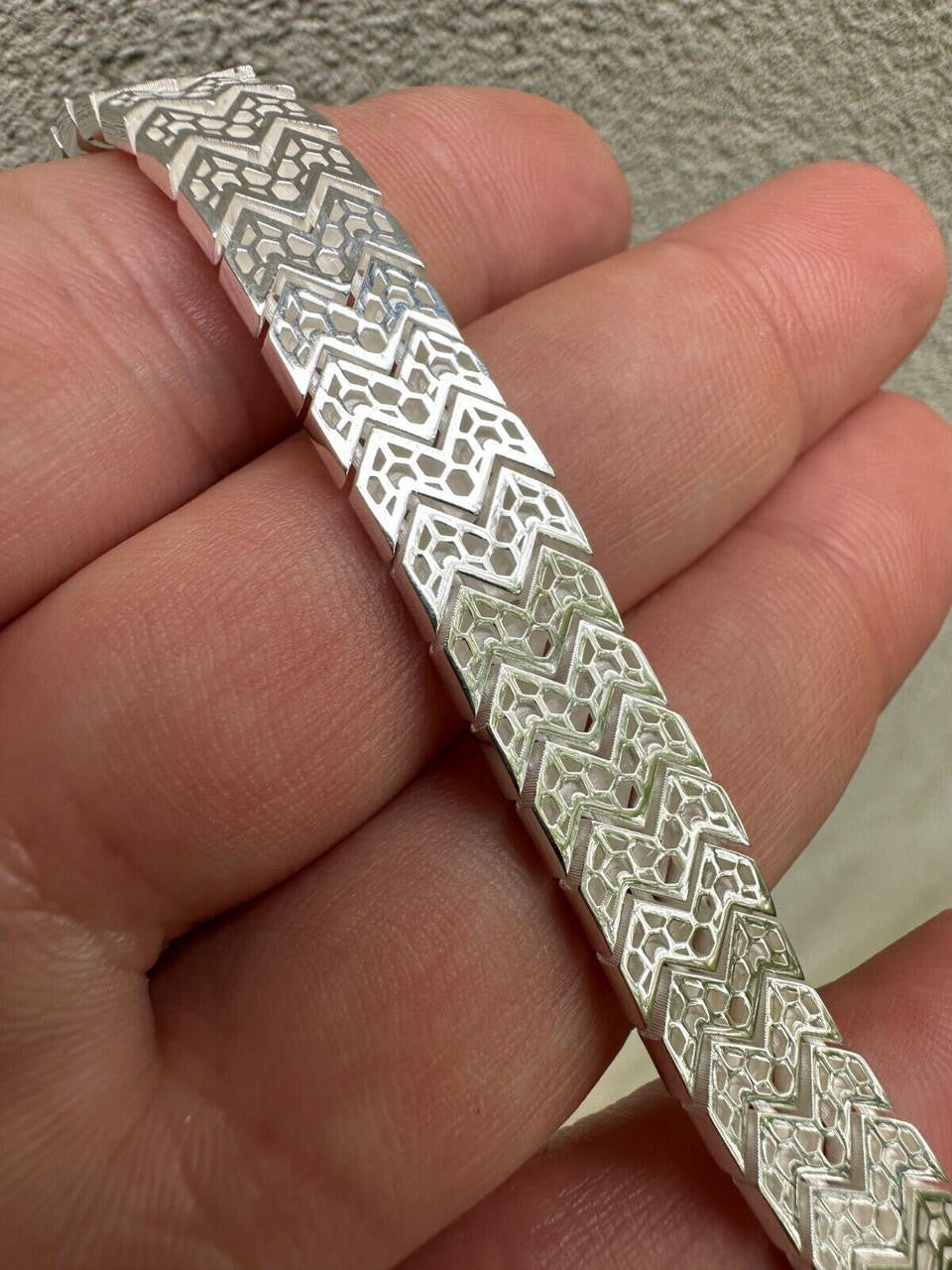 HarlemBling Custom Monaco Snake Bracelet Real 925 Sterling Silver Sleek 10mm Men Ladies 6-8"