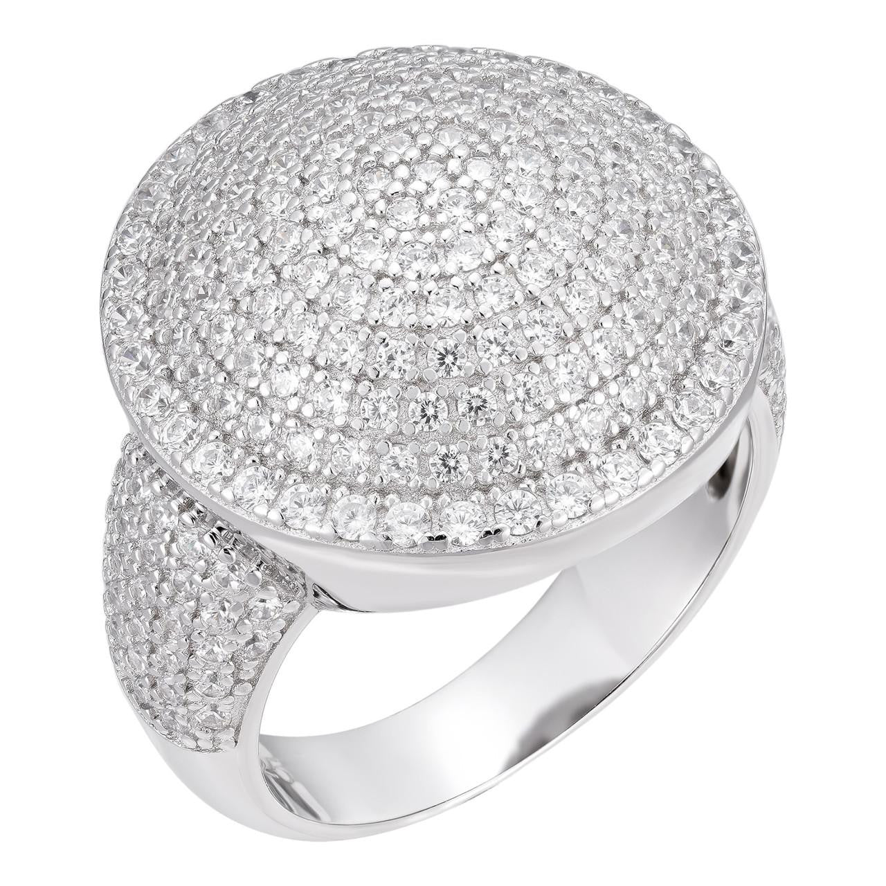 thumbnail image 2 of 925 Sterling Silver Icy Bling CZ Round Ring – Men Women Unisex Cubic Zirconia Size 8-12 2 of 4
