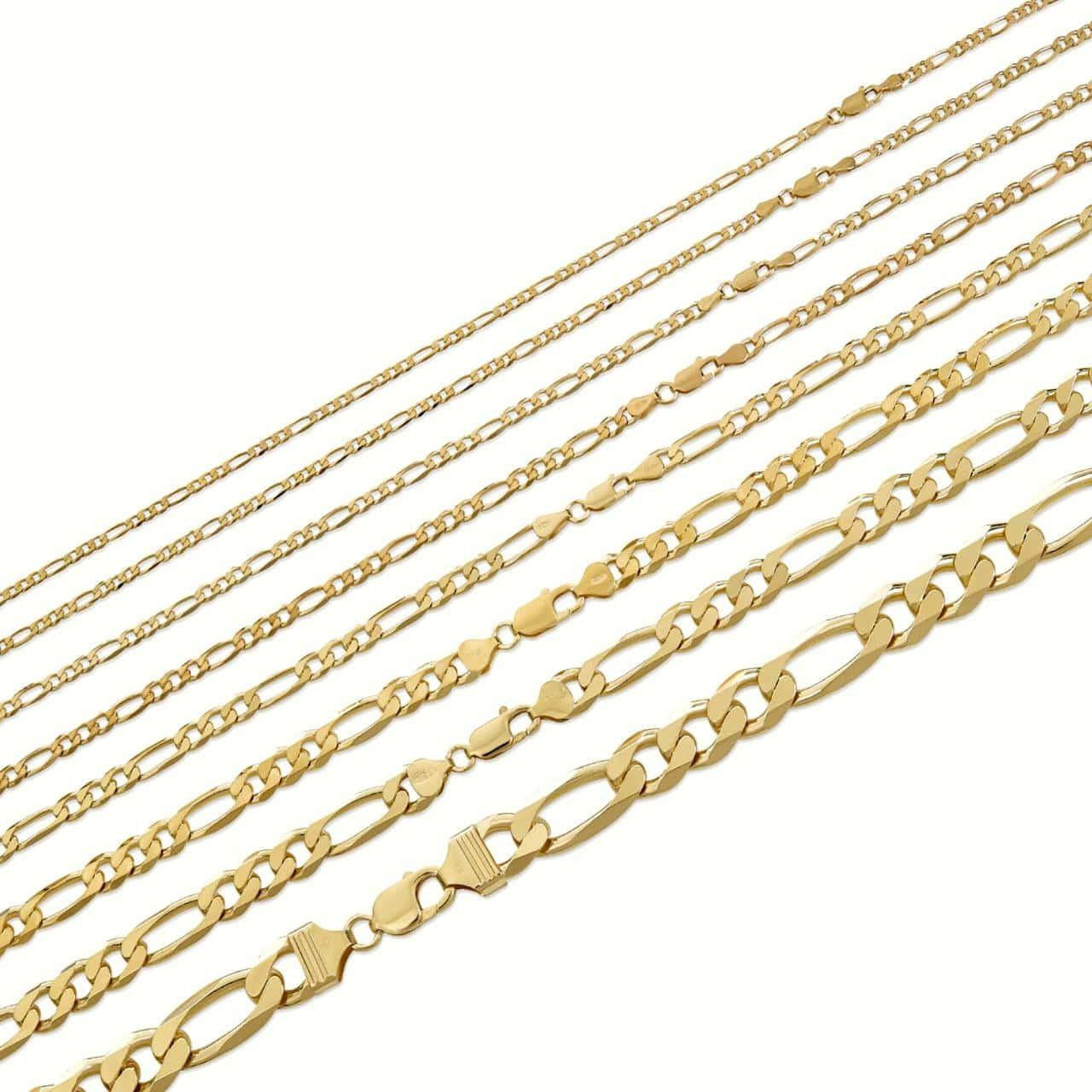 Figaro Link Chain Necklace Or Bracelet - Gold Figaro Chain 