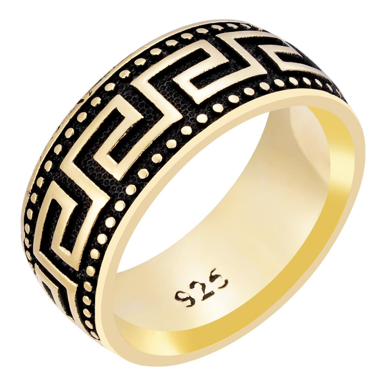 Mens Plain Ring Real 14k Gold Over Solid 925 Silver Pinky Wedding