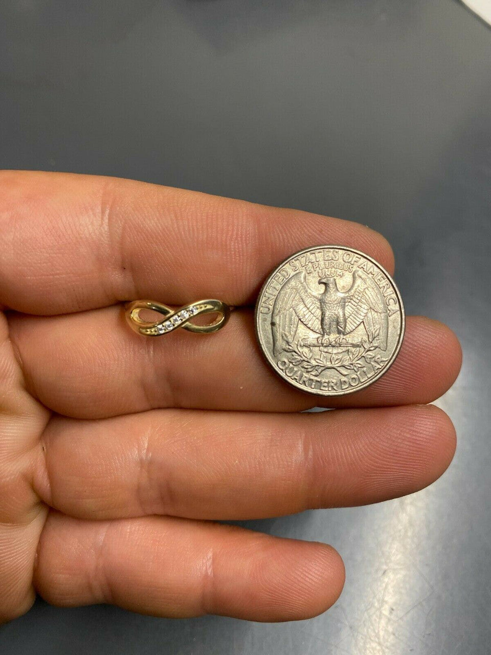 HarlemBling Infinity Love Loop Ring Diamond 925 Sterling Silver Or Yellow Rose Gold Finish