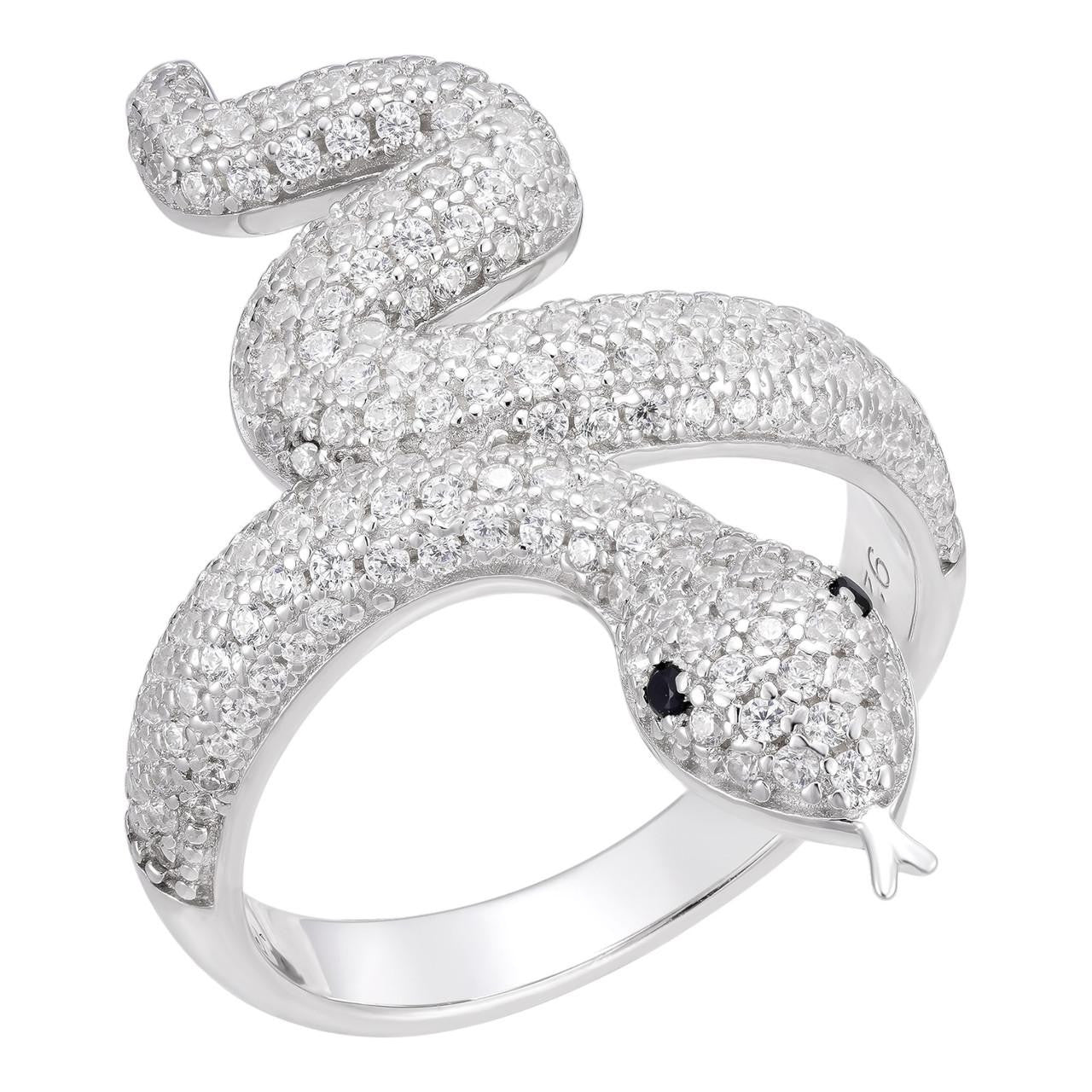 Real Solid 925 Sterling Silver Mens Ladies Snake Cobra Iced 