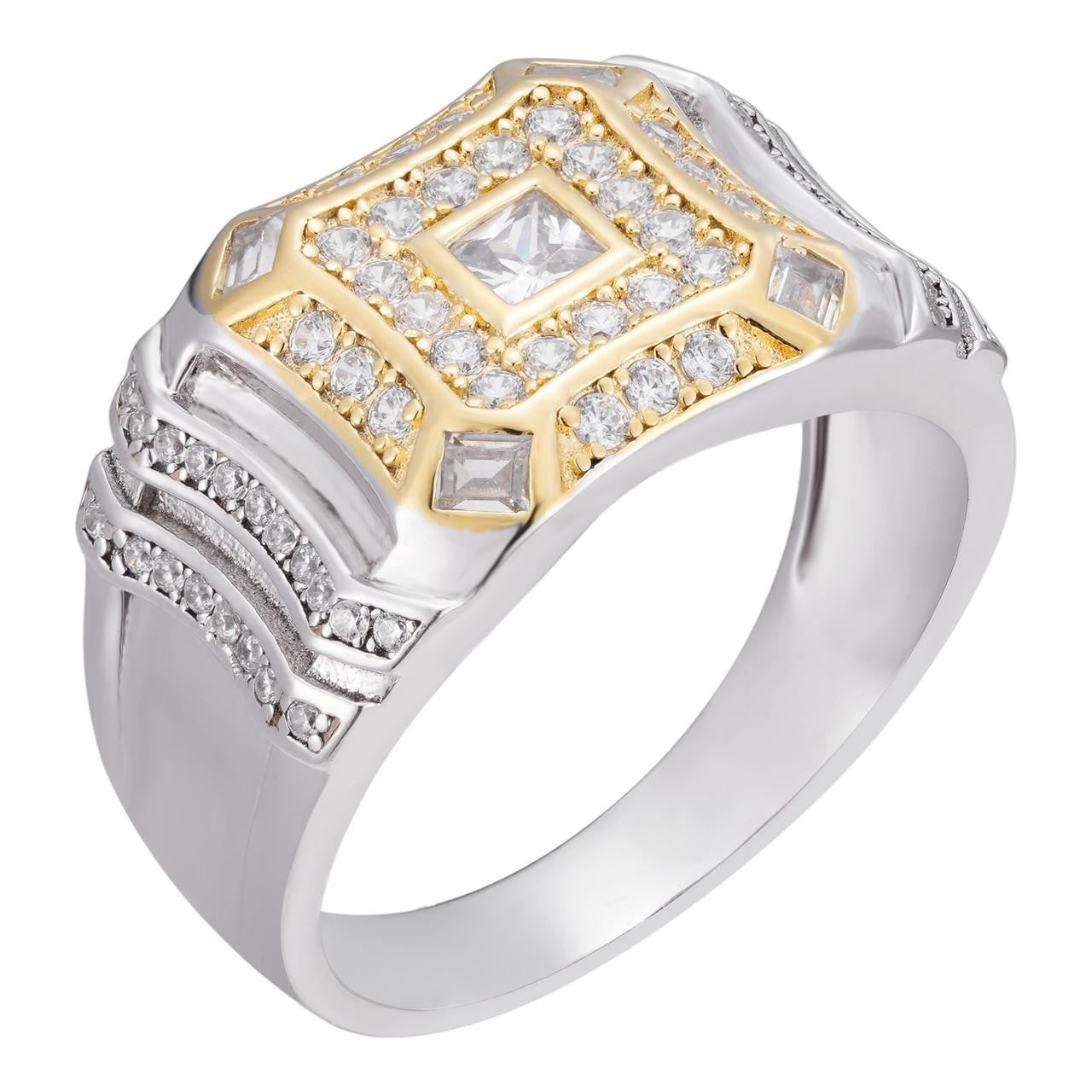 Real Solid 925 Silver Diamond Iced Baguette Mens RING Size 6 7 8 9