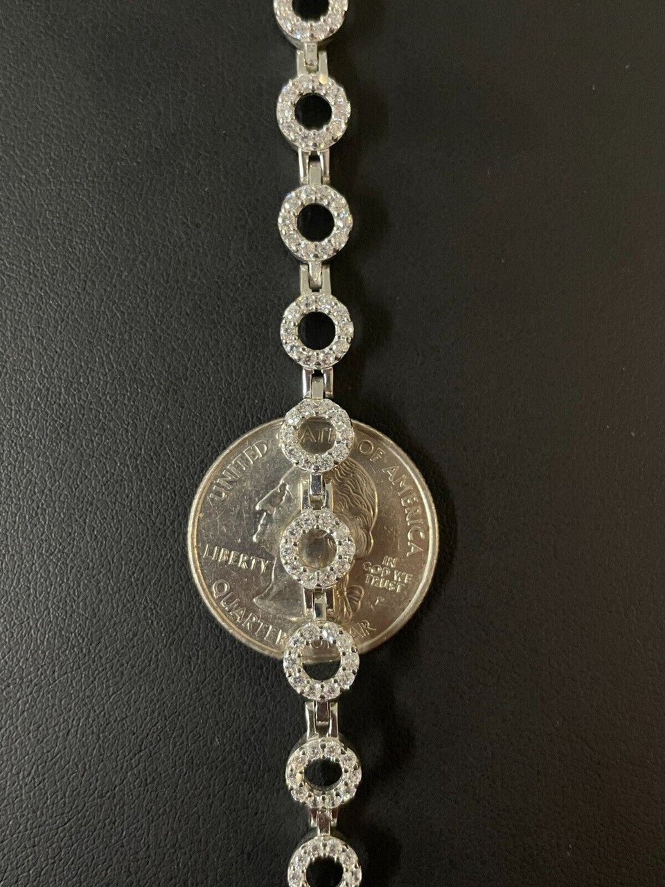 HarlemBling Ladies Iced Circle Custom Tennis Bracelet Adjustable Solid 925 Sterling Silver