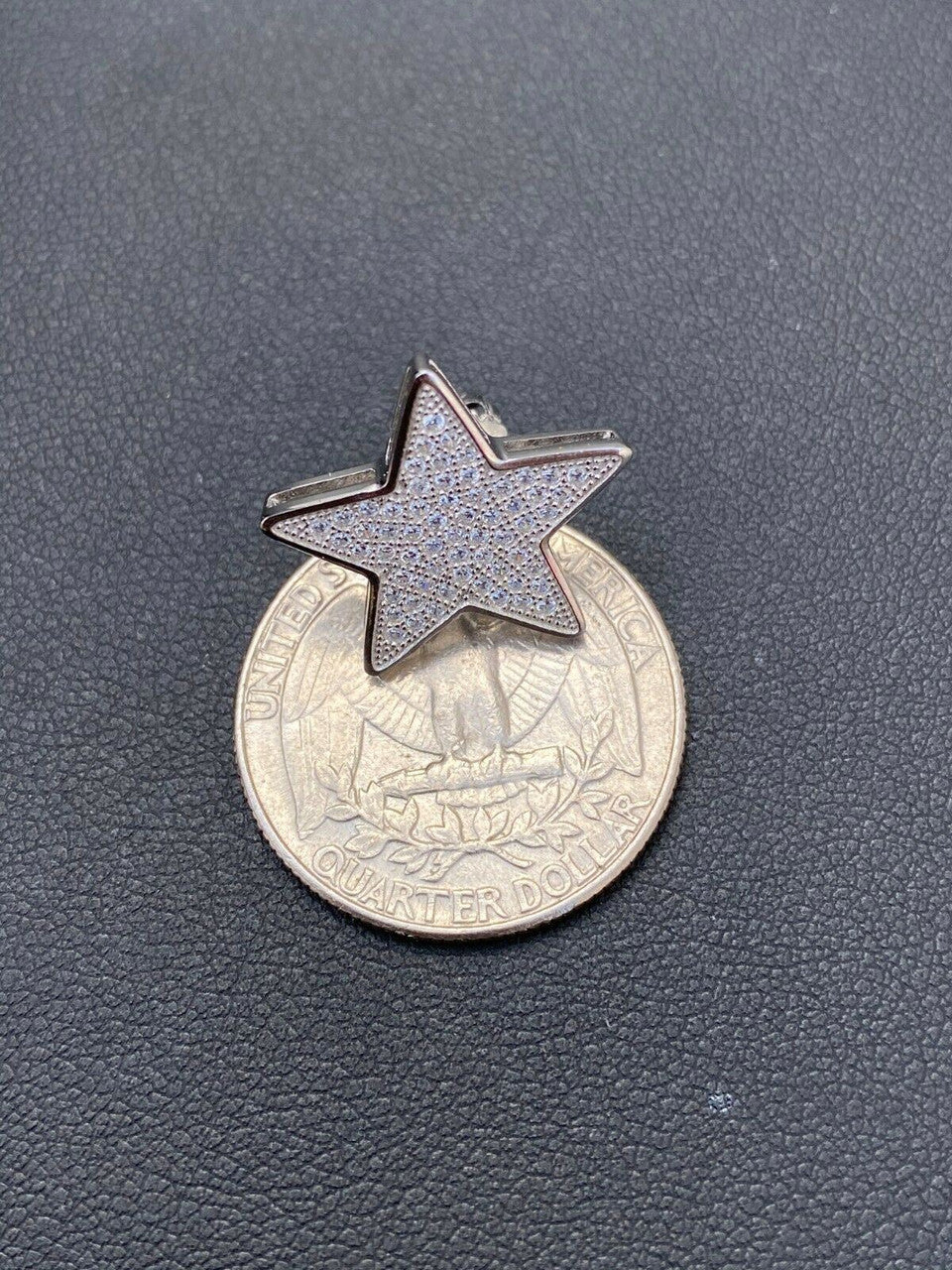 HarlemBling Mens Large Real 925 Sterling Silver Iced Star Diamond Hip Hop Earrings Screwback