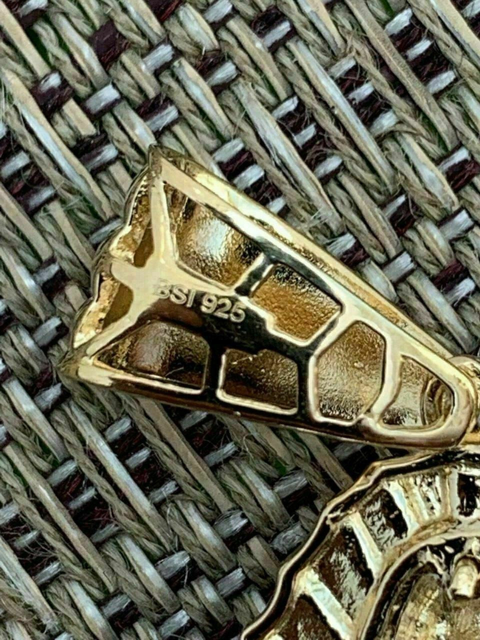 HarlemBling Mens Real 14k Yellow Gold Over 925 Sterling Silver Virgin Mary Guadalupe Chain