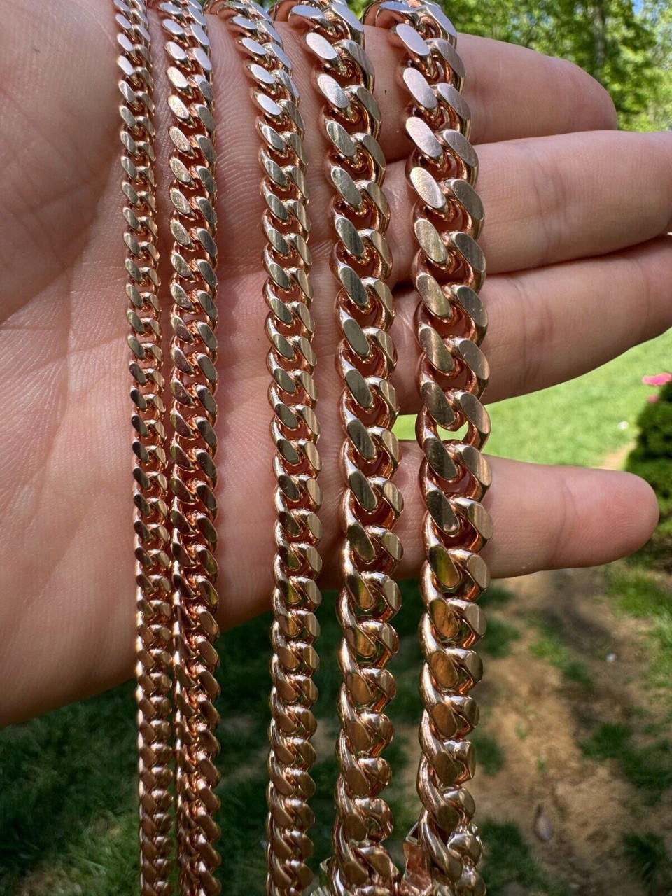 HarlemBling Miami Cuban Link Bracelet - 14k Rose Gold Vermeil 925 Sterling Silver - 7"-9.5" - 4mm-10.5mm