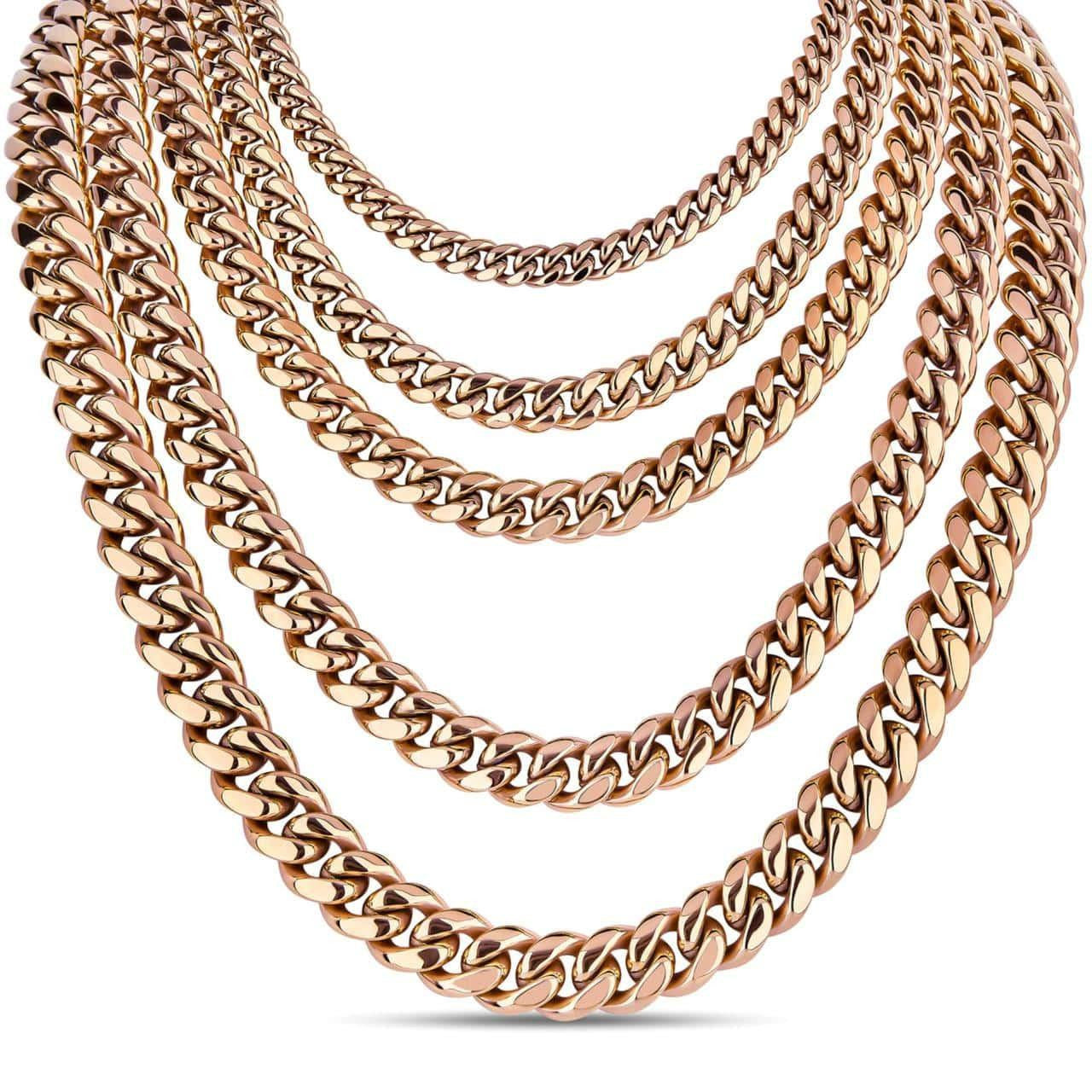 Miami Cuban Link Chain Necklace Or Bracelet 14k Rose Gold 