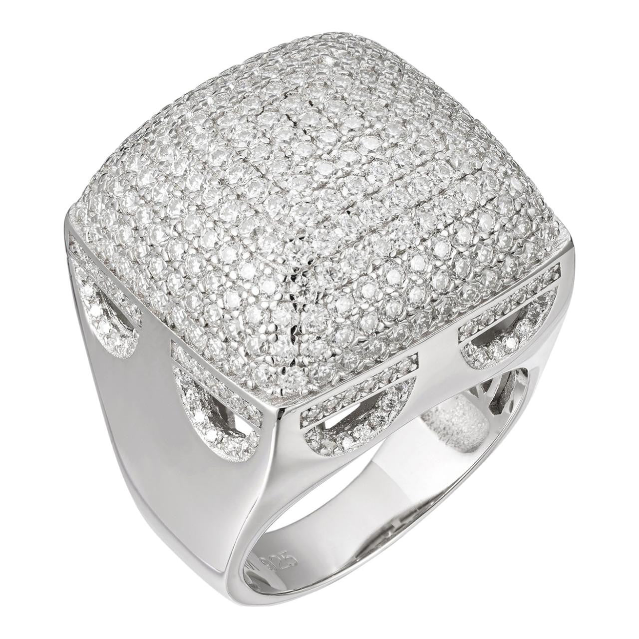 Großer Moissanite Massives 925er Sterlingsilber - Echter Moissanit Hip