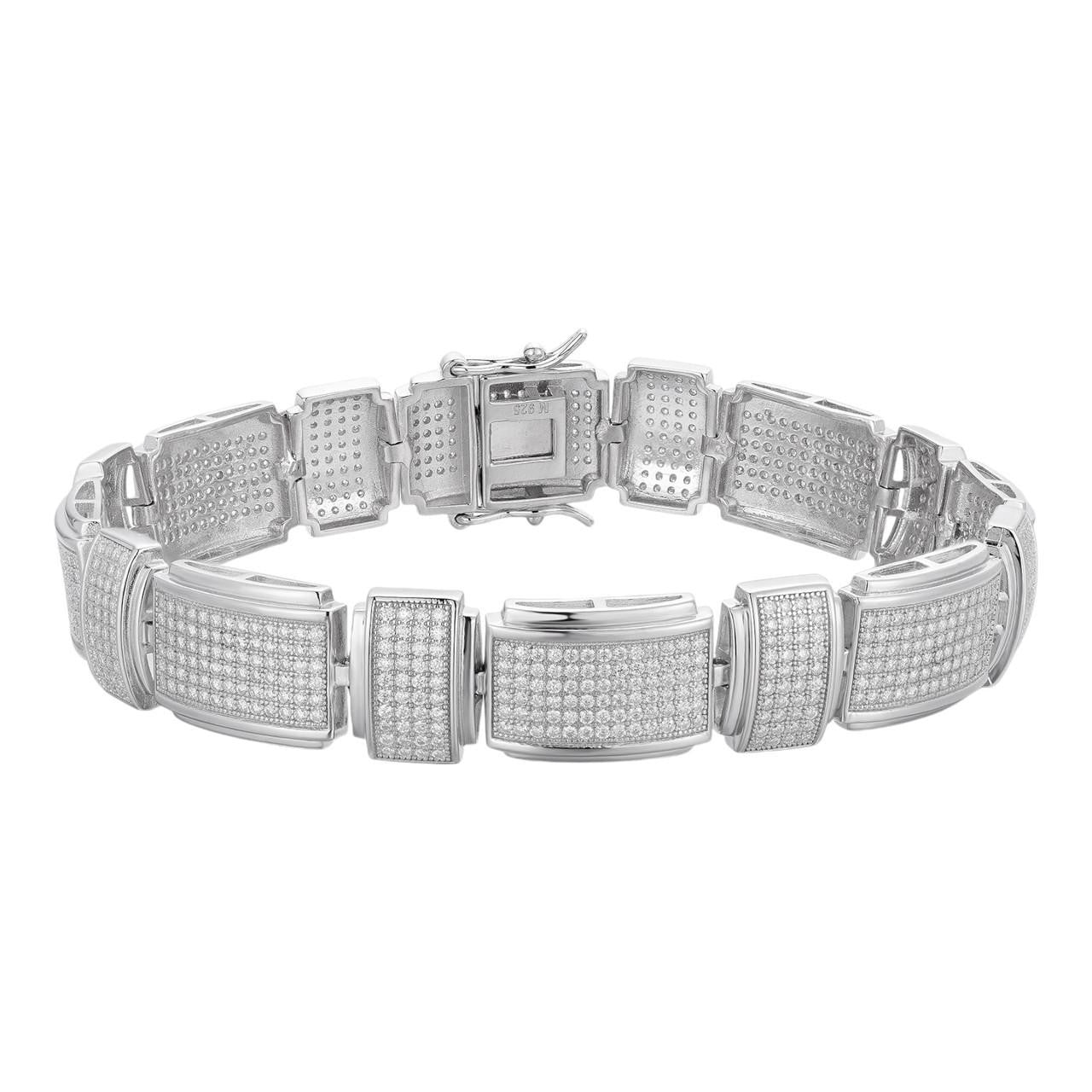 MOISSANITE Celebrity Custom Link Bracelet Iced Out - 925 Silver