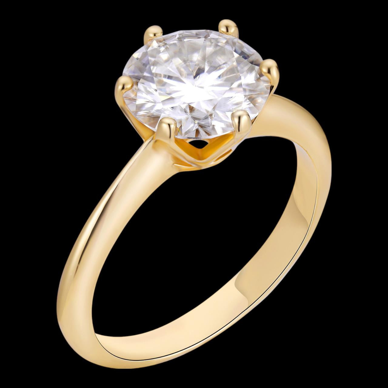 Solid 14k Yellow Gold Vintage Oval Cut Moissanite Engagement Rings 
