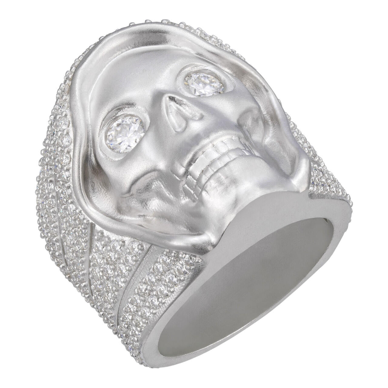 MOISSANITE Death Ring - 925 Silver | Skull Rings for Men – Harlembling
