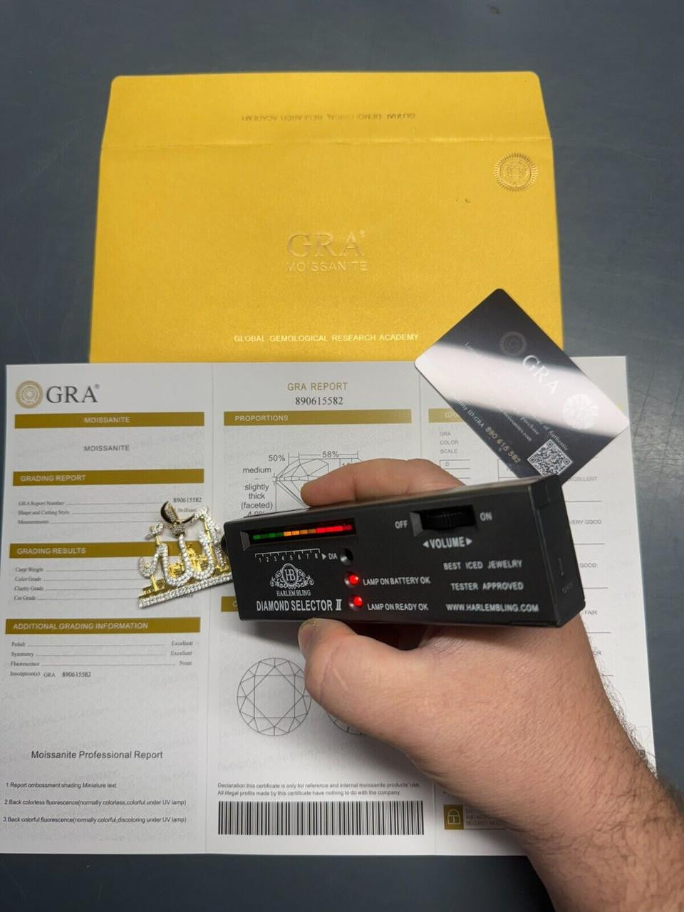 HarlemBling MOISSANITE Holy City Mecca & Allah Pendant - 14k Gold Vermeil or 925 Silver - Medium 2"