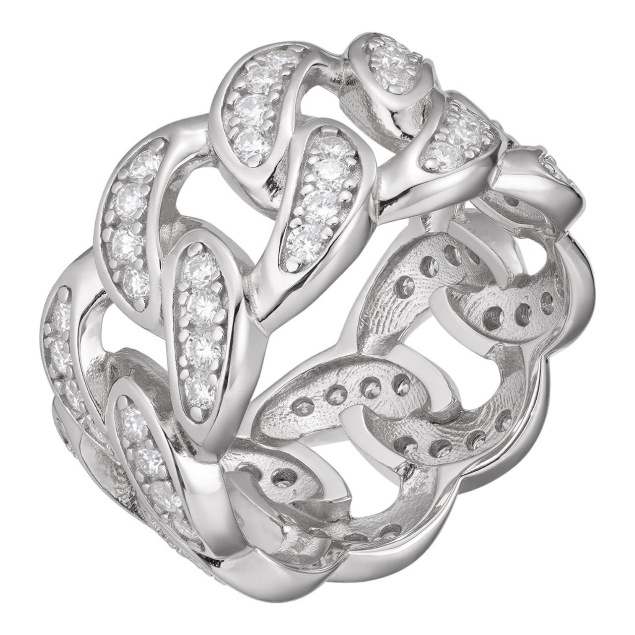 MOISSANITE Iced Out Miami Cuban Link Ring - 925 Silver – Harlembling