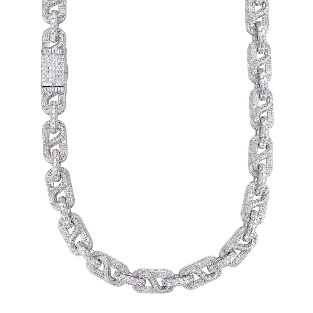 MOISSANITE 14mm Mens Hip Hop Iced Gucci Infinity Link 16-28