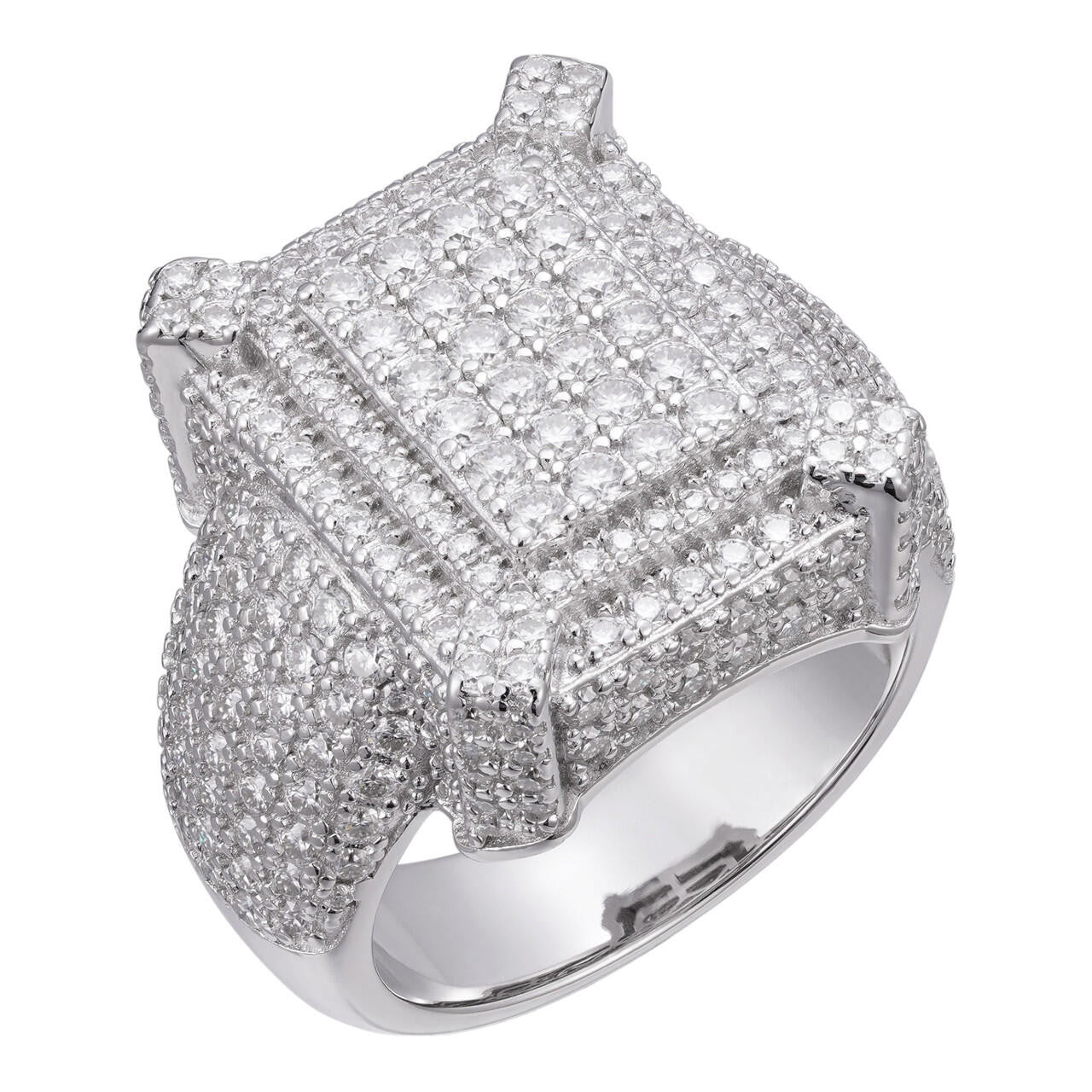 Lit Legend Iced Out Ring - 925 Silver Mens Moissanite Ring 