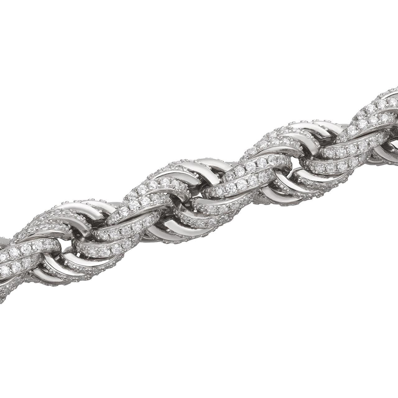 HarlemBling MOISSANITE Rope Chain Necklace Iced Out - 925 Silver - 9mm - 16-30"