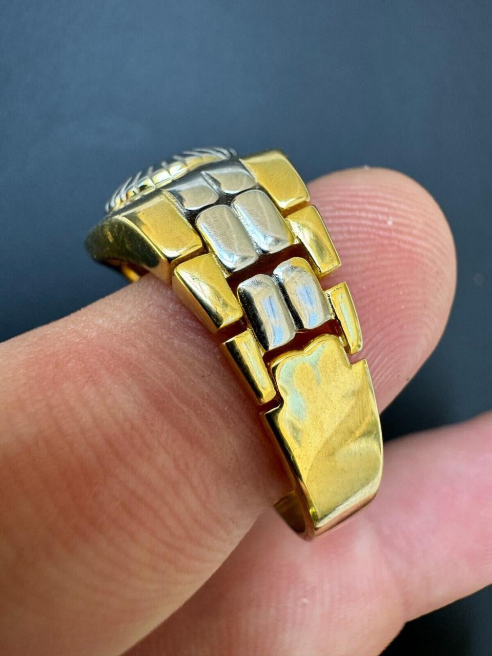 HarlemBling Presidential Watch Star Ring - CZ Stones - 14k Gold Vermeil 925 Silver