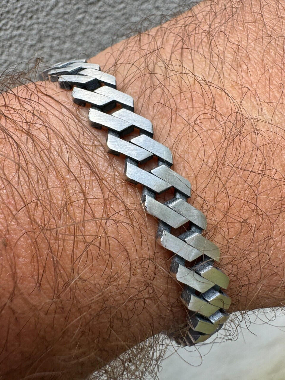 HarlemBling Prong Custom Miami Cuban Link Bracelet 8.5mm Real 925 Silver Oxidized Finish