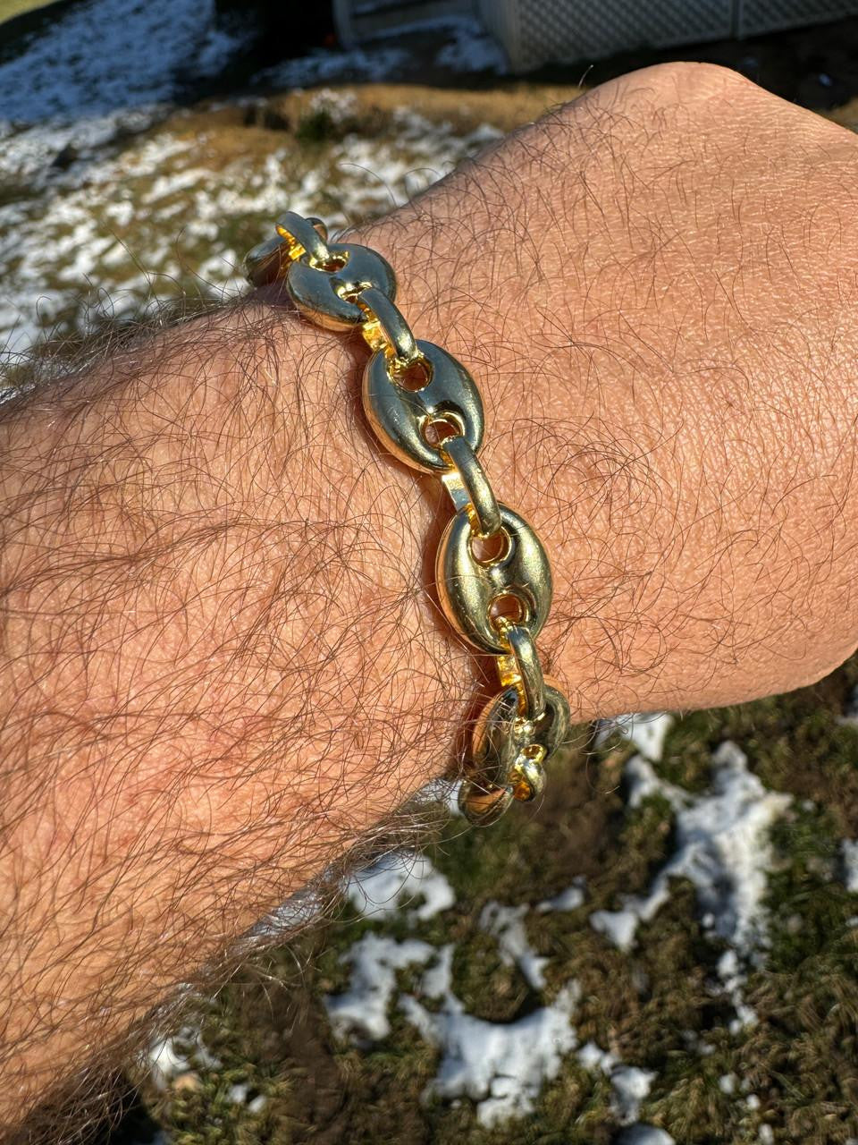 HarlemBling Puffed Gucci Necklace Or Bracelet - 14k Gold Vermeil 925 Sterling Silver - 7"-30" - 6mm-12mm