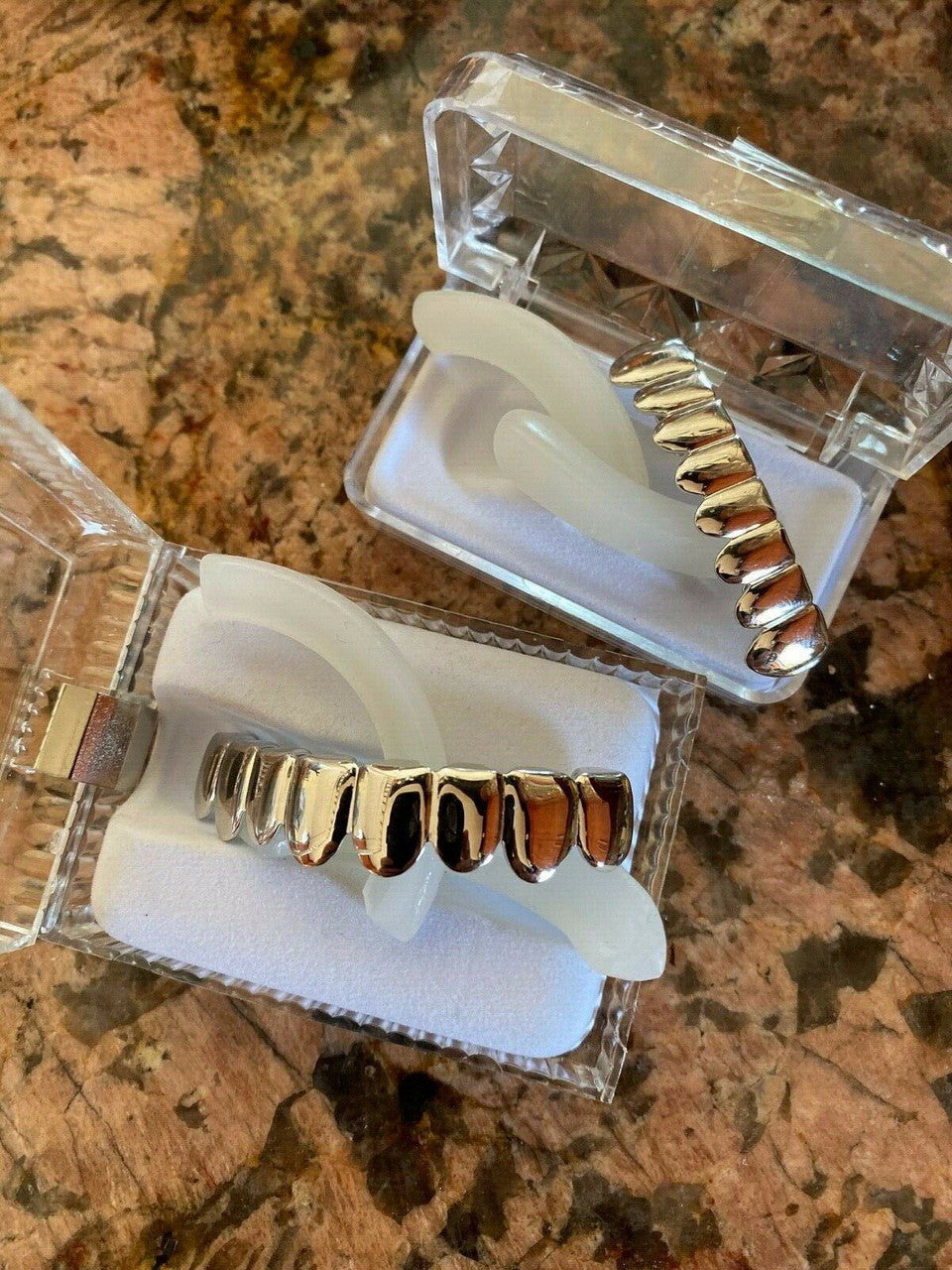 HarlemBling Real 925 Sterling Silver - GRILLZ Top Bottom Hip Hop Grills 6 8 Or Single Teeth