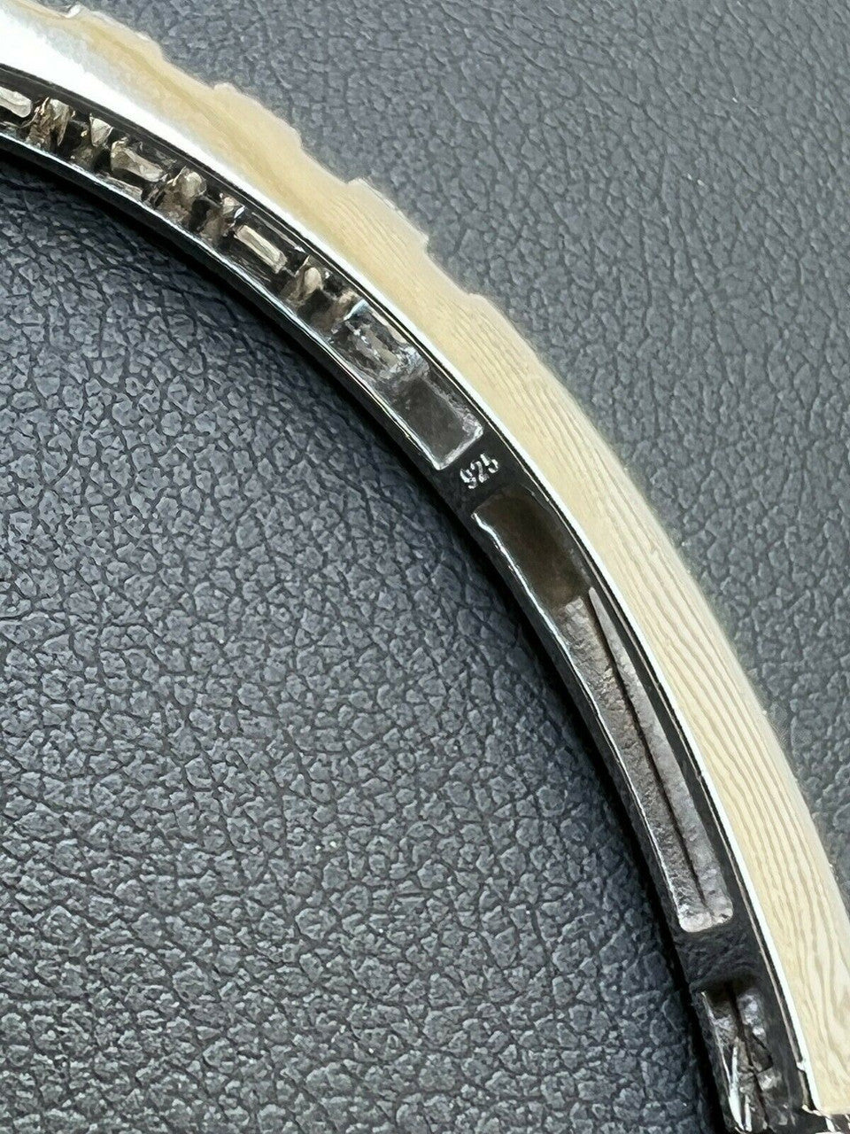 HarlemBling Real Solid 925 Silver Iced Baguette Bangle Cuff Bracelet 6-7.5 Man Made Diamond