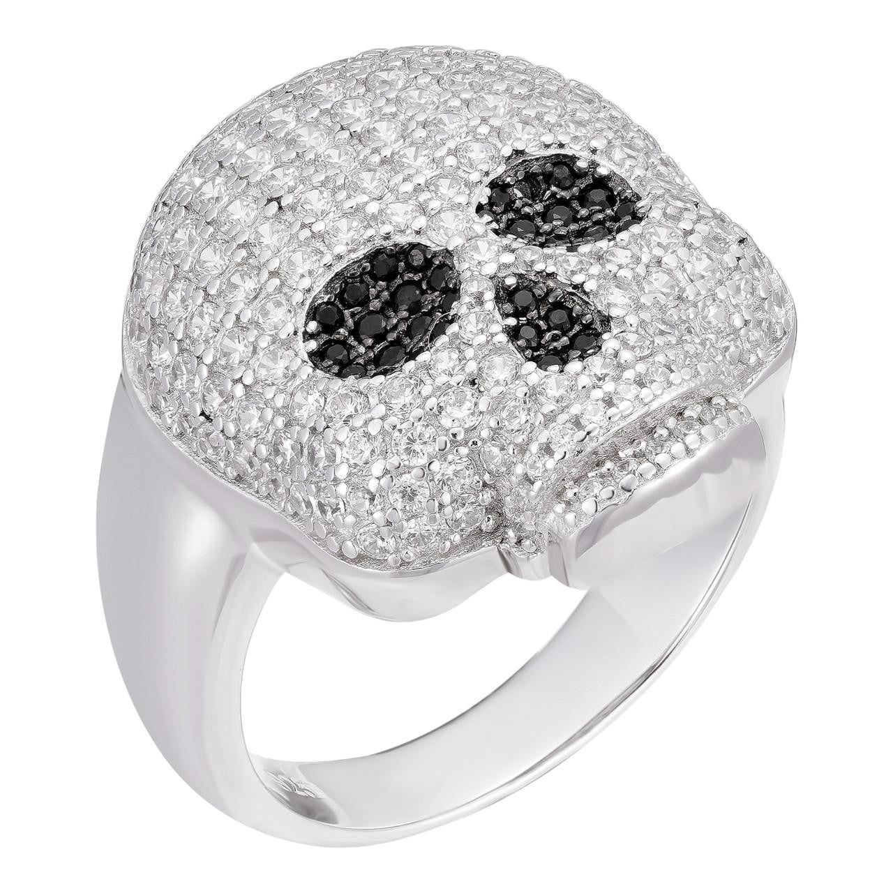 Real Solid 925 Sterling Silver Hip Hop Skull Santa Muerte Iced 