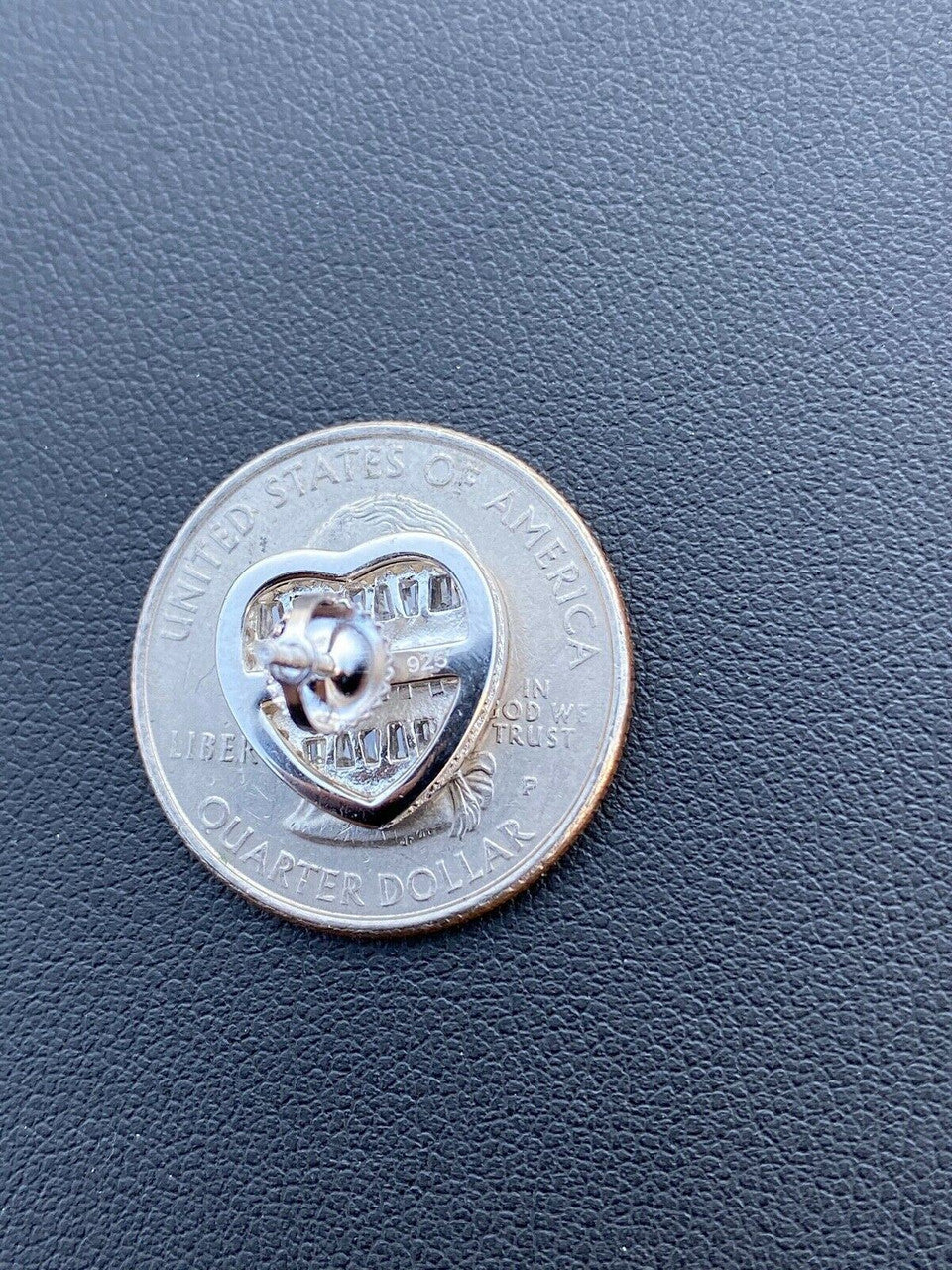 HarlemBling Solid 925 Sterling Silver Iced Heart Stud Earrings Mens Ladies Baguette Diamond