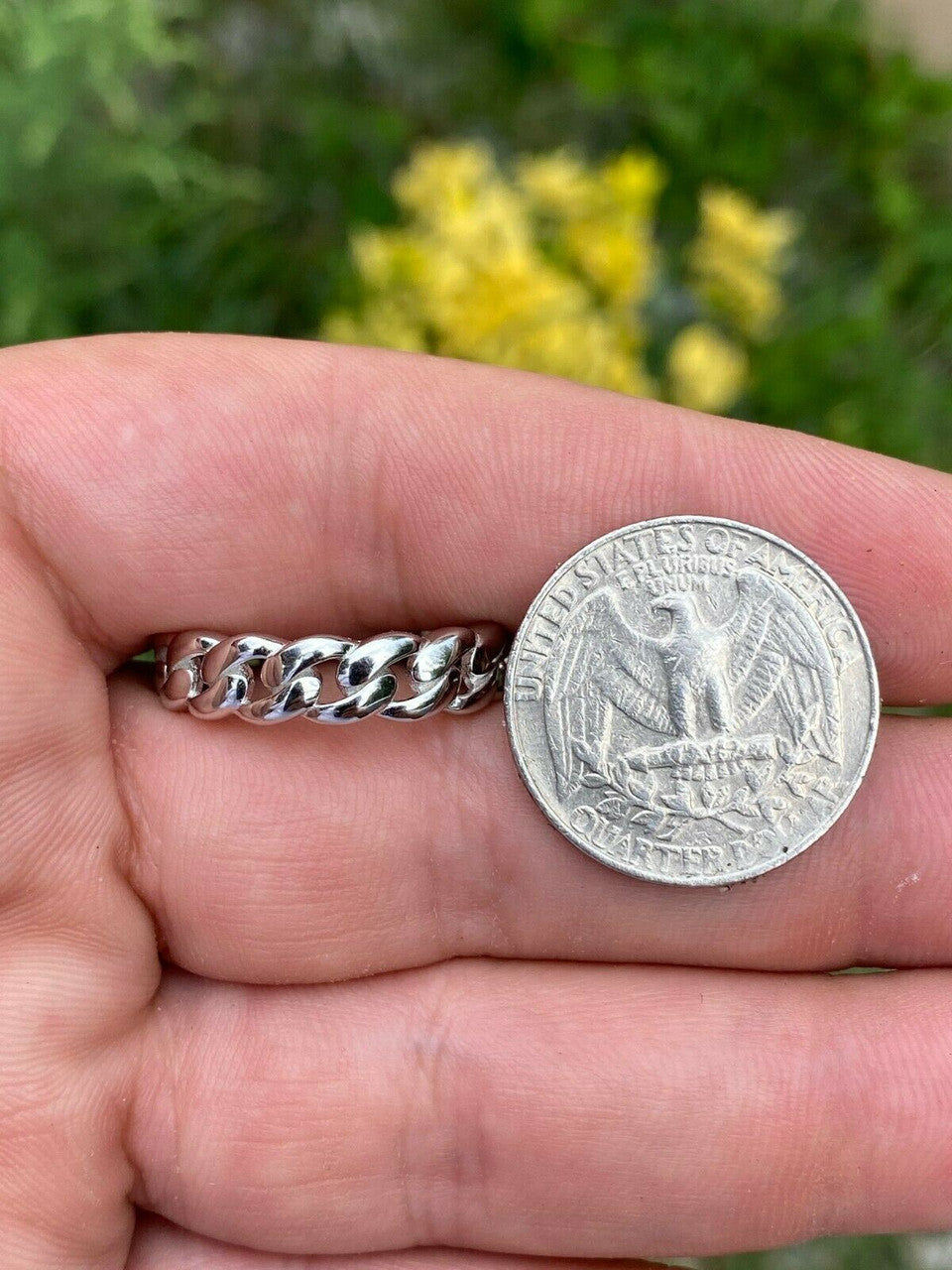 HarlemBling Solid 925 Sterling Silver Mens Ladies 6mm Wedding Band Cuban Link Ring Sz 6-13