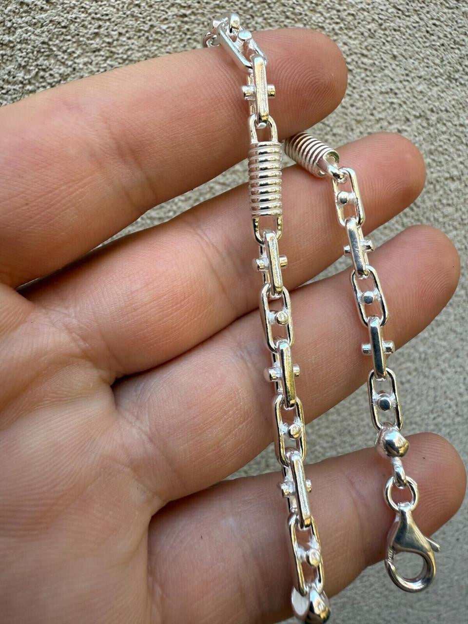 HarlemBling Spring Barrel Rolo Link Chain Necklace - 925 Sterling Silver - 18"-28" - 5mm