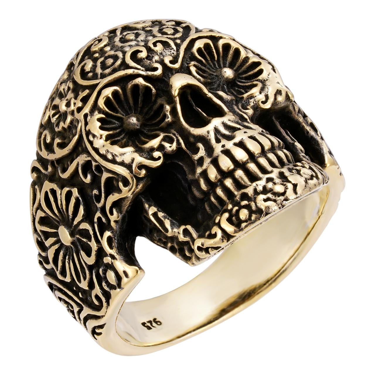 メンズ Argent Gleam HERT OF GOLD scull ring