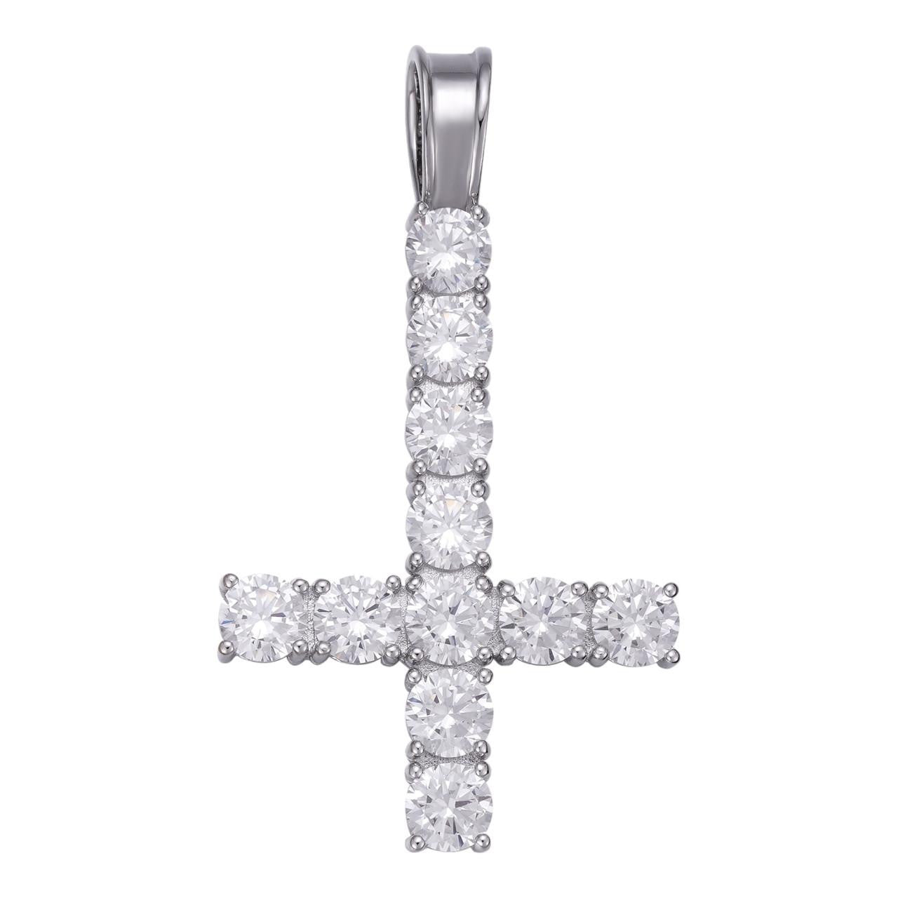 Upside Down Cross Pendant Real 925 Silver | Harlem Bling – Harlembling