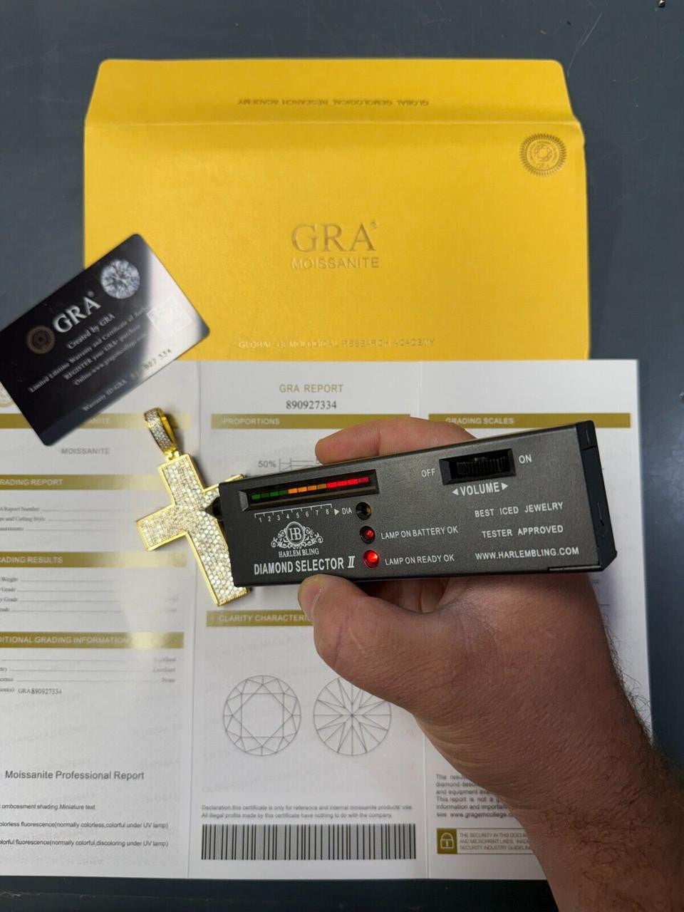 Hip Hop MOISSANITE Boss From All Sides 3D Iced Out Cross Pendant - 14k Gold Vermeil 925 Silver - 3 Sizes 1.25"-3.5"