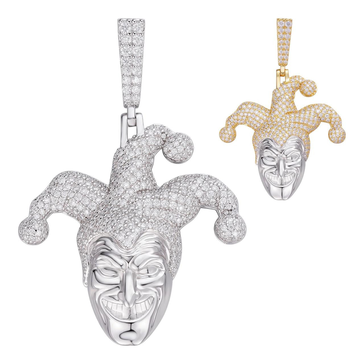 MOISSANITE Joker Pendant - Yellow Gold Vermeil Or 925 Silver