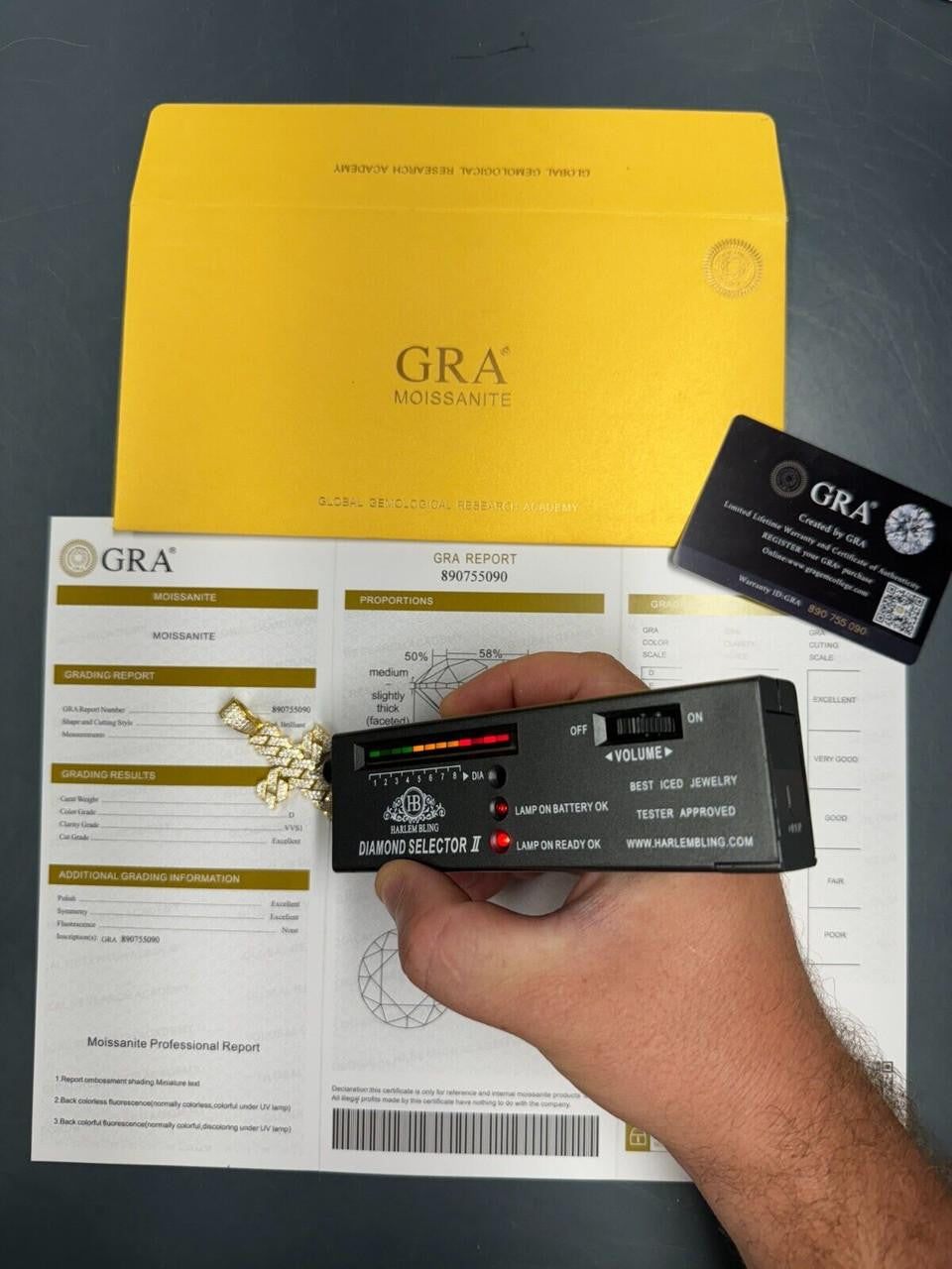 Hip Hop MOISSANITE Miami Cuban Prong Set Iced Out Cross Pendant - 14k Gold Vermeil 925 Silver - 3 Sizes 1.25"-3.25"