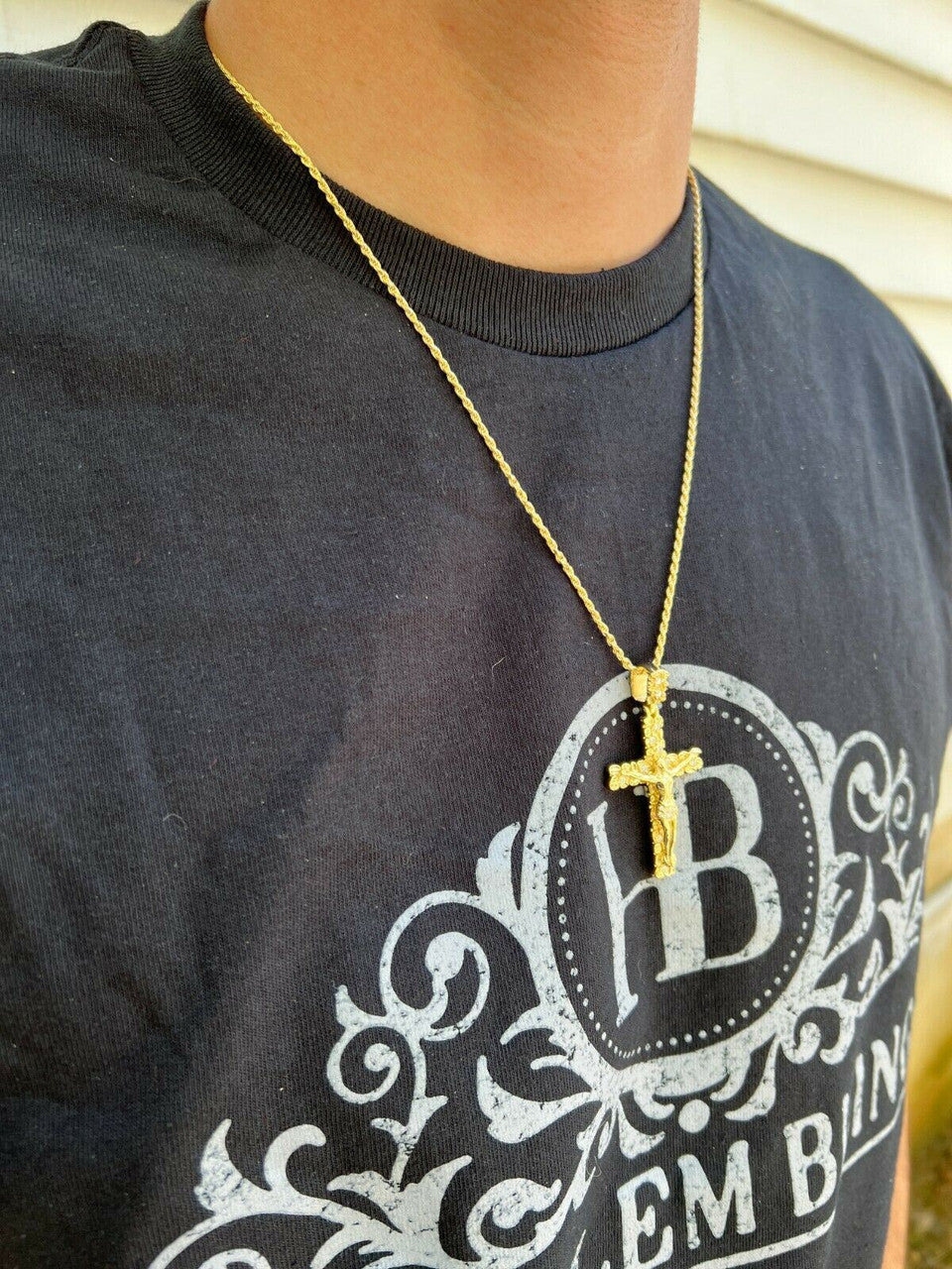 Hip Hop MOISSANITE Silver Gold Real Iced Nugget Jesus On Cross Pendant Pass Diamond Test