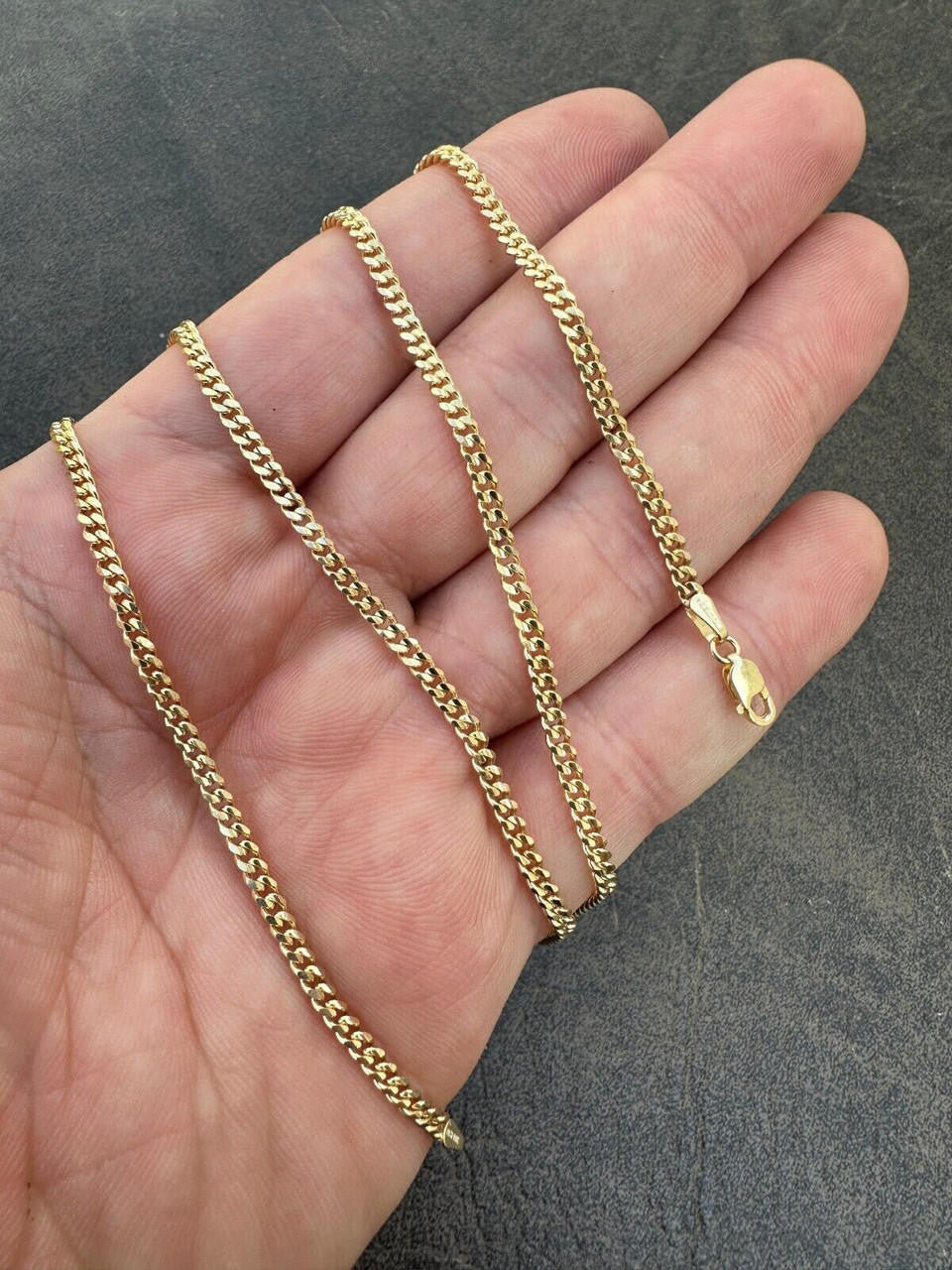 Italiano Silver, Inc. 14k Men's Ladies Solid Yellow Gold Micro 1.5-3mm Miami Cuban Link Chain Necklace