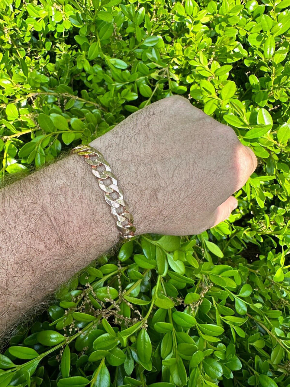 Italiano Silver, Inc. Curb Cuban Link Chain Bracelet Real 14k Rose Gold Plated 925 Silver Box Clasp